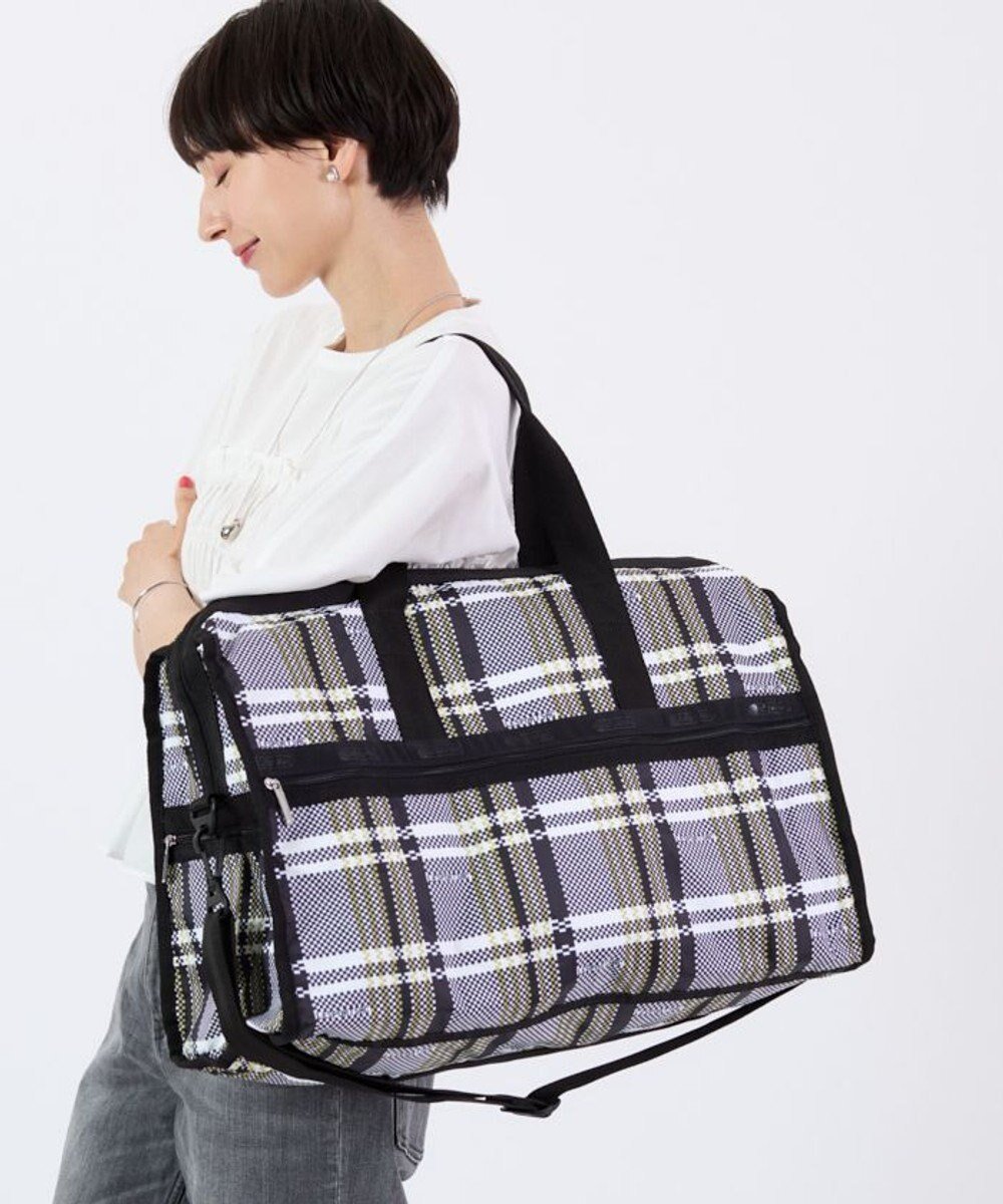 【レスポートサック/LeSportsac】のDELUXE LG WEEKENDER/ピクセルスクランブルチェック 人気、トレンドファッション・服の通販 founy(ファニー) 　ファッション　Fashion　レディースファッション　Fashion for Women　イエロー　Yellow　チェック　Check, Plaid, Tartan　プリント　Print, Printed Pattern　ボストンバッグ　Boston Bag, Retro Bag　ポケット　Pocket, Pocket Detail　おすすめ　Recommended / Our Picks　旅行　Travel　 other-1|ID: prp329100004592510 ipo3291000000032604092