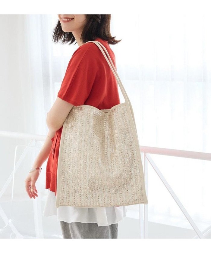 【グリーンパークス/Green Parks】のandmikkaパイピング箔雑材トートバック インテリア・キッズ・メンズ・レディースファッション・服の通販 founy(ファニー) https://founy.com/ ファッション Fashion レディースファッション Fashion for Women バッグ Bags おすすめ Recommended / Our Picks トートバッグ Tote Bag, Large Shoulder Bag パイピング Piping, Trim Design ポケット Pocket, Pocket Detail |ID: prp329100004592522 ipo3291000000032604123