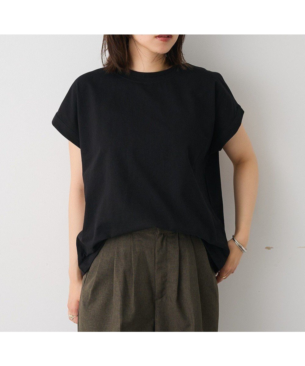 【クラフトスタンダードブティック/CRAFT STANDARD BOUTIQUE】のカットクレープクルーネックTシャツ インテリア・キッズ・メンズ・レディースファッション・服の通販 founy(ファニー) 　ファッション　Fashion　レディースファッション　Ladies' Fashion Online　トップス・カットソー　Tops/Tshirt　シャツ/ブラウス　Shirts/Blouses　ロング / Tシャツ　T-Shirts　カットソー　Cut and Sewn　春　Spring　カットソー　Cut And Sew　今季　This Season　シンプル　Simple　スリーブ　Sleeve　定番　Standard　フレンチ　French　ベーシック　Basic　ボトム　Bottom　ポケット　Pocket　ワーク　Work　S/S・春夏　Ss・Spring/Summer　NEW・新作・新着・新入荷　New Arrivals　夏　Summer　Black|ID: prp329100004592523 ipo3291000000032604128