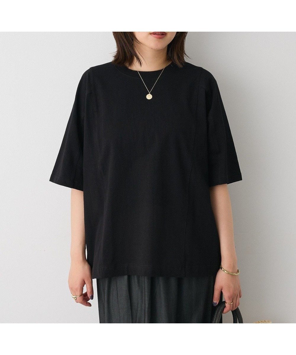 【クラフトスタンダードブティック/CRAFT STANDARD BOUTIQUE】のカットクレープワイドキリカエTシャツ インテリア・キッズ・メンズ・レディースファッション・服の通販 founy(ファニー) 　ファッション　Fashion　レディースファッション　Fashion for Women　トップス・カットソー　Cut & Sew Tops　シャツ・ブラウス・オフィスカジュアル　Elegant Blouses & Button-Ups　ロングTシャツ・Tシャツ　Longline T-Shirts & Tees　カットソー・ベーシックTシャツ　Cut-and-Sewn Tops / Stretch Tees & Basics　春　Spring　カットソー　Cut and Sewn Top　切替　Switching, Contrast Panel　シンプル　Simple, Minimal　定番　Standard, Basic Item　バランス　Balance, Style Balance　ボックス　Boxy, Box Shape　ポケット　Pocket, Pocket Detail　リラックス　Relax, Relaxed Fit　ルーズ　Loose, Oversized　ロング　Long, Long-Length　ワイド　Wide, Wide Fit　S/S・春夏　SS, Spring/Summer, Warm Season　おすすめ　Recommended / Our Picks　夏　Summer　Black|ID: prp329100004592524 ipo3291000000033404743