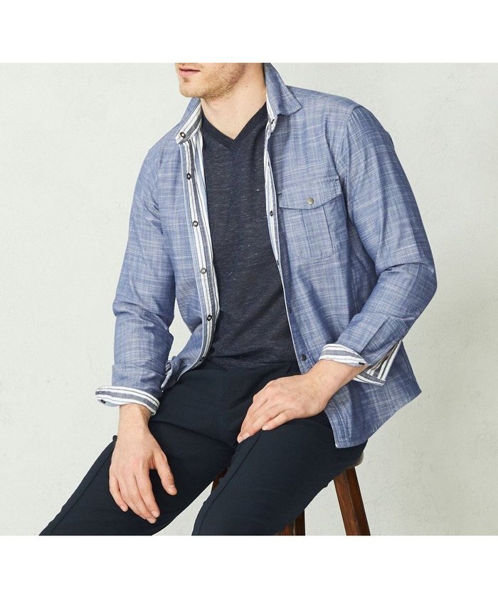 【ジョセフ アブード/JOSEPH ABBOUD / MEN】の【人気!1枚で2通りの着こなし】定番 リバーシブルシャツ インテリア・キッズ・メンズ・レディースファッション・服の通販 founy(ファニー) https://founy.com/ ファッション Fashion メンズファッション Men's Style Online トップス・カットソー Tops/Tshirt/Men シャツ Shirts おすすめ Recommend シャンブレー Chambray ストライプ Stripe ドット Dot ポケット Pocket ランダム Random ワイヤー Wire 人気 Popularity 再入荷 Restock/Back In Stock/Re Arrival 夏 Summer 定番 Standard S/S・春夏 Ss・Spring/Summer 無地 Plain Color A/W・秋冬 Aw・Autumn/Winter・Fw・Fall-Winter |ID: prp329100004593566 ipo3291000000032616577