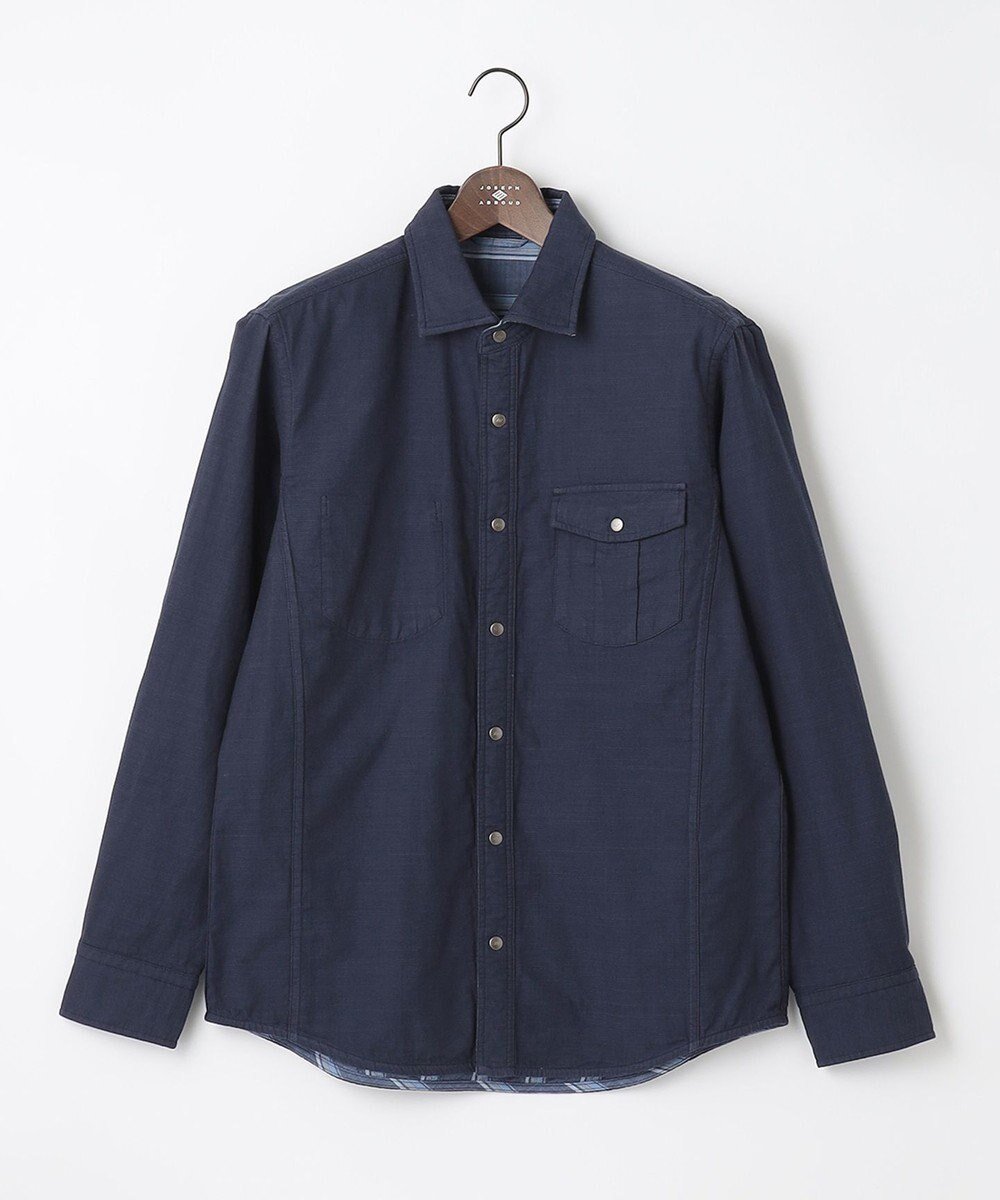 【ジョセフ アブード/JOSEPH ABBOUD / MEN】の【人気!1枚で2通りの着こなし】定番 リバーシブルシャツ インテリア・キッズ・メンズ・レディースファッション・服の通販 founy(ファニー) 　ファッション　Fashion　メンズファッション　Men's Style Online　トップス・カットソー　Tops/Tshirt/Men　シャツ　Shirts　おすすめ　Recommend　シャンブレー　Chambray　ストライプ　Stripe　ドット　Dot　ポケット　Pocket　ランダム　Random　ワイヤー　Wire　人気　Popularity　再入荷　Restock/Back In Stock/Re Arrival　夏　Summer　定番　Standard　S/S・春夏　Ss・Spring/Summer　無地　Plain Color　A/W・秋冬　Aw・Autumn/Winter・Fw・Fall-Winter　ネイビー系|ID: prp329100004593566 ipo3291000000032616581