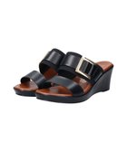 【インター ショシュール/INTER-CHAUSSURES】の【ITALIAN SHOEMAKERS】スクエアメタルウェッジヒールサンダル ブラック|ID: prp329100004593634 ipo3291000000032619185