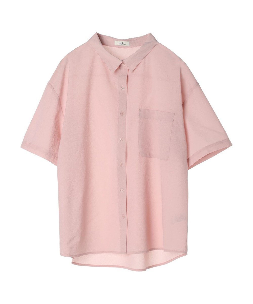 【アースミュージックアンドエコロジー/earth music&ecology】のオーバーシャツ インテリア・キッズ・メンズ・レディースファッション・服の通販 founy(ファニー) 　ファッション　Fashion　レディースファッション　Fashion for Women　トップス・カットソー　Cut & Sew Tops　シャツ・ブラウス・オフィスカジュアル　Elegant Blouses & Button-Ups　シンプル　Simple, Minimal　ポケット　Pocket, Pocket Detail　夏　Summer　春　Spring　S/S・春夏　SS, Spring/Summer, Warm Season　Pink|ID: prp329100004593664 ipo3291000000033687662