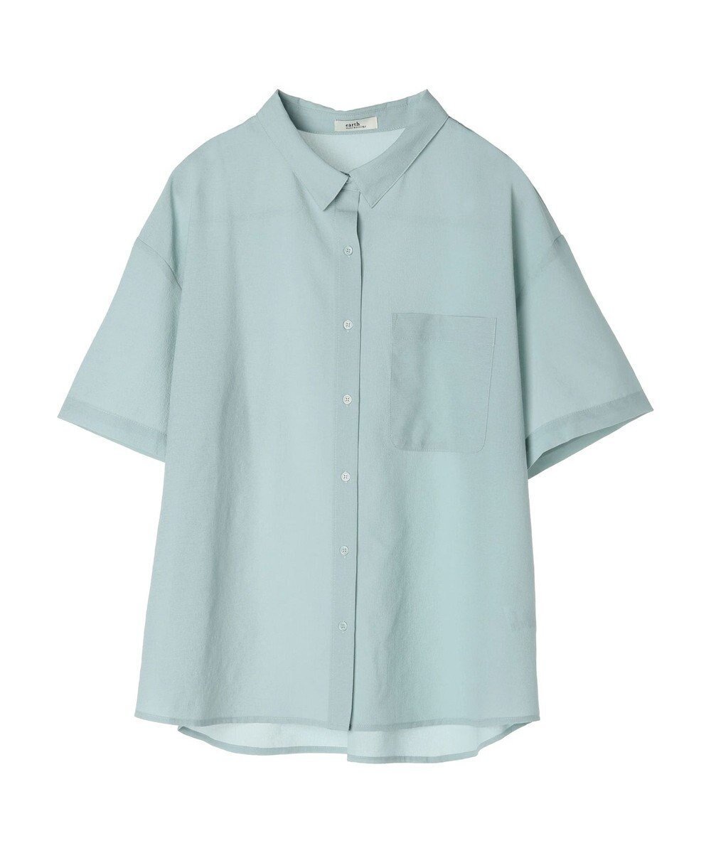 【アースミュージックアンドエコロジー/earth music&ecology】のオーバーシャツ インテリア・キッズ・メンズ・レディースファッション・服の通販 founy(ファニー) 　ファッション　Fashion　レディースファッション　Fashion for Women　トップス・カットソー　Cut & Sew Tops　シャツ・ブラウス・オフィスカジュアル　Elegant Blouses & Button-Ups　シンプル　Simple, Minimal　ポケット　Pocket, Pocket Detail　夏　Summer　春　Spring　S/S・春夏　SS, Spring/Summer, Warm Season　Blue|ID: prp329100004593664 ipo3291000000033687663