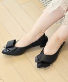 【ヌーベルローブオウ/nouvelleRobe Ou】の【本革・高反発】Big Ribon ポインテッドトゥ ヒールパンプス ブラック|ID: prp329100004593670 ipo3291000000032619760
