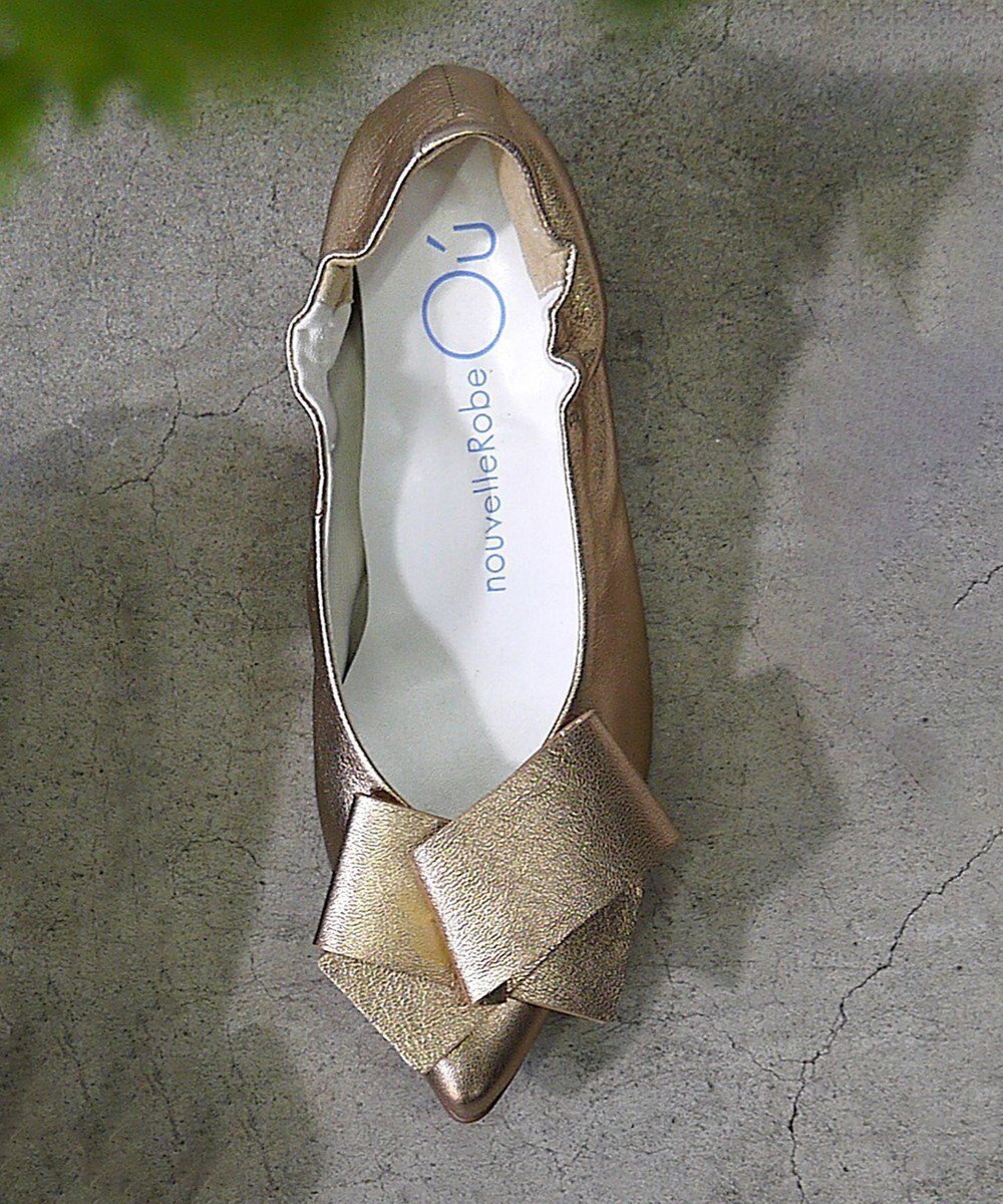 【ヌーベルローブオウ/nouvelleRobe Ou】の【本革・高反発】Big Ribon ポインテッドトゥ ヒールパンプス インテリア・キッズ・メンズ・レディースファッション・服の通販 founy(ファニー) ファッション Fashion レディースファッション Fashion for Women クッション Cushion, Throw Pillow 抗菌 Antibacterial, Bacteria-Resistant シューズ Shoes, Footwear バレエ Ballet, Ballet Style ファブリック Fabric, Textile フィット Fit, Slim Fit フラット Flat, Flat Shoes リボン Ribbon, Bow おすすめ Recommended / Our Picks エレガント 上品 Elegant ブロンズ|ID: prp329100004593670 ipo3291000000033655808