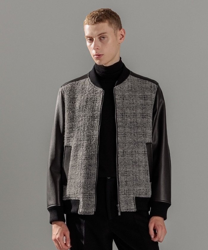 【ジョゼフ オム/JOSEPH HOMME / MEN】のレザーブロックブークレ ブルゾン インテリア・キッズ・メンズ・レディースファッション・服の通販 founy(ファニー) https://founy.com/ ファッション Fashion メンズファッション Fashion for Men アウター Men's Coats Outerwear ブルゾンジャケット / カジュアルアウター Bomber Jackets & Blousons ジャケット Jacket, Outerwear スタイリッシュ Stylish, Fashionable ストレッチ Stretch, Stretchy Fabric チェック Check, Plaid, Tartan ブルゾン Blouson, Bomber Jacket ブロッキング Color Blocking, Panel Design ポケット Pocket, Pocket Detail ヨーク Yoke, Yoke Design エレガント 上品 Elegant A/W・秋冬 Autumn/Winter |ID: prp329100004594286 ipo3291000000032633671