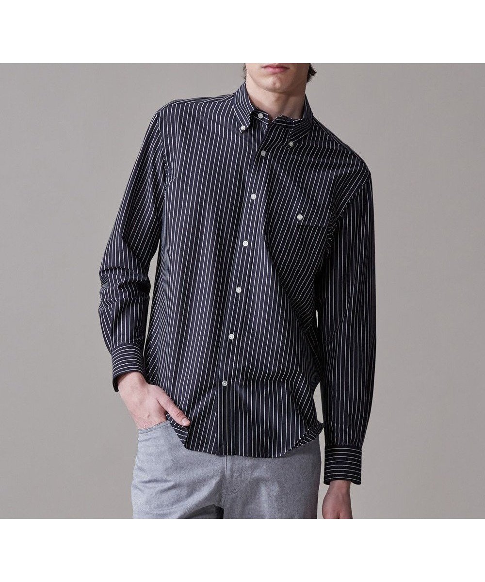 【ジェイ プレス/J.PRESS / MEN】の【KANEMASA JERSEY】【きちんと見え、快適な着心地】ストライプジャージ ボタンダウンシャツ / JAPAN MADE インテリア・キッズ・メンズ・レディースファッション・服の通販 founy(ファニー) 　ファッション　Fashion　メンズファッション　Men's Style Online　トップス・カットソー　Tops/Tshirt/Men　シャツ　Shirts　インナー　Inner　春　Spring　シンプル　Simple　ジャージ　Jersey　ジャージー　Jersey　ストライプ　Stripe　ストレッチ　Stretch　スラックス　Slacks　デニム　Denim　ドレス　Dress　定番　Standard　バランス　Balance　フィット　Fit　フラップ　Flap　ブルゾン　Blouson　ベーシック　Basic　ポケット　Pocket　リラックス　Relax　S/S・春夏　Ss・Spring/Summer　おすすめ　Recommend　夏　Summer　エレガント 上品　Elegant　ネイビー系1|ID: prp329100004594312 ipo3291000000032634638