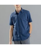 【ジョゼフ オム/JOSEPH HOMME / MEN】のコンパクトサッカージャージー レギュラーカラー半袖シャツ ダルブルー系|ID: prp329100004594322 ipo3291000000032635013