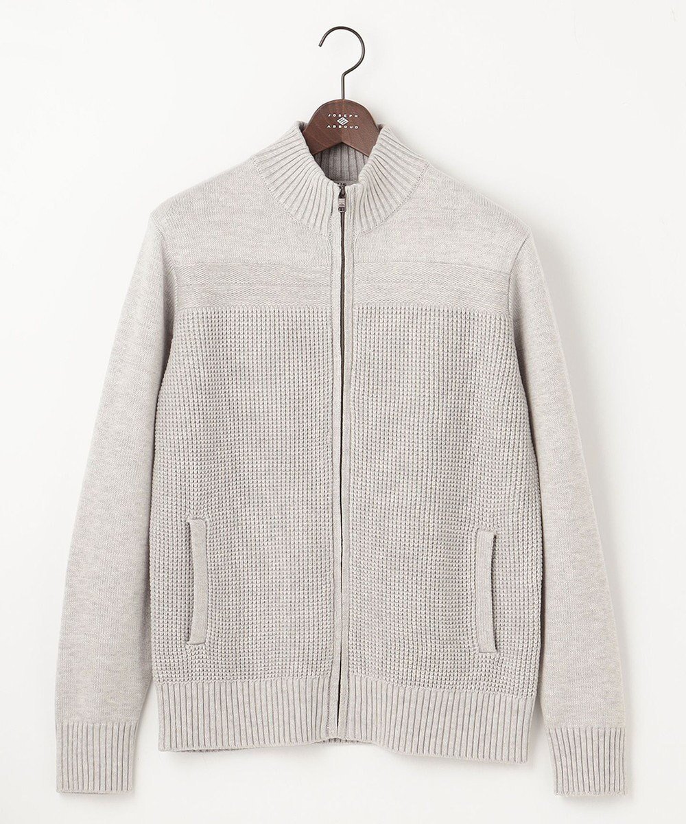 【ジョセフ アブード/JOSEPH ABBOUD / MEN】の【洗える】コットンバルキーニットブルゾン インテリア・キッズ・メンズ・レディースファッション・服の通販 founy(ファニー) 　ファッション　Fashion　メンズファッション　Men's Style Online　トップス・カットソー　Tops/Tshirt/Men　ニット　Knit Tops　アクリル　Acrylic　春　Spring　洗える　Washable　秋　Autumn/Fall　セーター　Sweater　ブルゾン　Blouson　ワッフル　Waffle　S/S・春夏　Ss・Spring/Summer　再入荷　Restock/Back In Stock/Re Arrival　夏　Summer　ライトグレー系|ID: prp329100004594331 ipo3291000000032635242