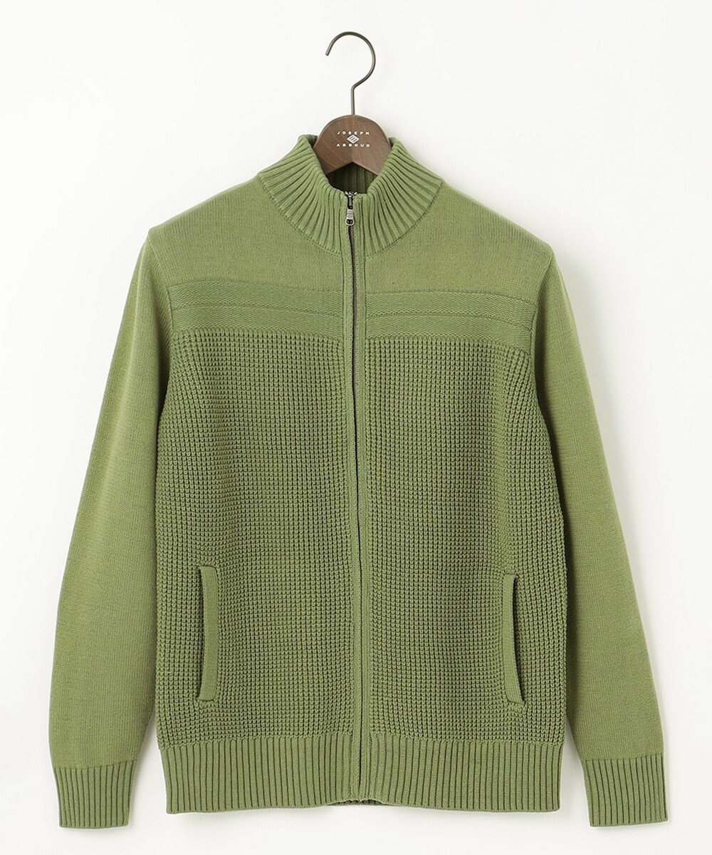 【ジョセフ アブード/JOSEPH ABBOUD / MEN】の【洗える】コットンバルキーニットブルゾン インテリア・キッズ・メンズ・レディースファッション・服の通販 founy(ファニー) 　ファッション　Fashion　メンズファッション　Men's Style Online　トップス・カットソー　Tops/Tshirt/Men　ニット　Knit Tops　アクリル　Acrylic　春　Spring　洗える　Washable　秋　Autumn/Fall　セーター　Sweater　ブルゾン　Blouson　ワッフル　Waffle　S/S・春夏　Ss・Spring/Summer　再入荷　Restock/Back In Stock/Re Arrival　夏　Summer　スモーキーグリーン系|ID: prp329100004594331 ipo3291000000032635244