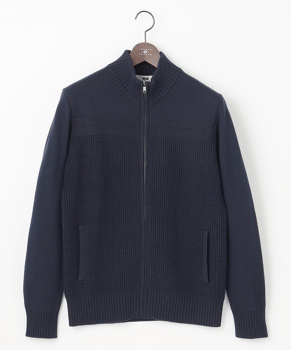 【ジョセフ アブード/JOSEPH ABBOUD / MEN】の【洗える】コットンバルキーニットブルゾン インテリア・キッズ・メンズ・レディースファッション・服の通販 founy(ファニー) 　ファッション　Fashion　メンズファッション　Men's Style Online　トップス・カットソー　Tops/Tshirt/Men　ニット　Knit Tops　アクリル　Acrylic　春　Spring　洗える　Washable　秋　Autumn/Fall　セーター　Sweater　ブルゾン　Blouson　ワッフル　Waffle　S/S・春夏　Ss・Spring/Summer　再入荷　Restock/Back In Stock/Re Arrival　夏　Summer　ネイビー系|ID: prp329100004594331 ipo3291000000032635247