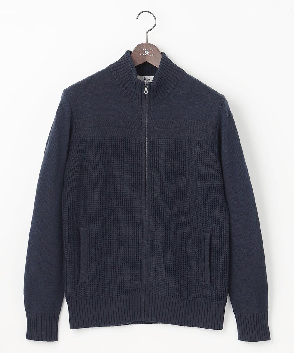 【ジョセフ アブード/JOSEPH ABBOUD / MEN】の【洗える】コットンバルキーニットブルゾン インテリア・キッズ・メンズ・レディースファッション・服の通販 founy(ファニー) 　ファッション　Fashion　メンズファッション　Fashion for Men　トップス・カットソー　Cut & Sew Tops　ニット・セーター / 定番トップス　Knit Tops & Sweaters　アクリル　Acrylic Material　春　Spring　洗える　Machine Washable　秋　Autumn　セーター　Sweater, Knitwear　ブルゾン　Blouson, Bomber Jacket　ワッフル　Waffle, Waffle Knit　S/S・春夏　SS, Spring/Summer, Warm Season　夏　Summer　ネイビー系|ID: prp329100004594331 ipo3291000000033541580