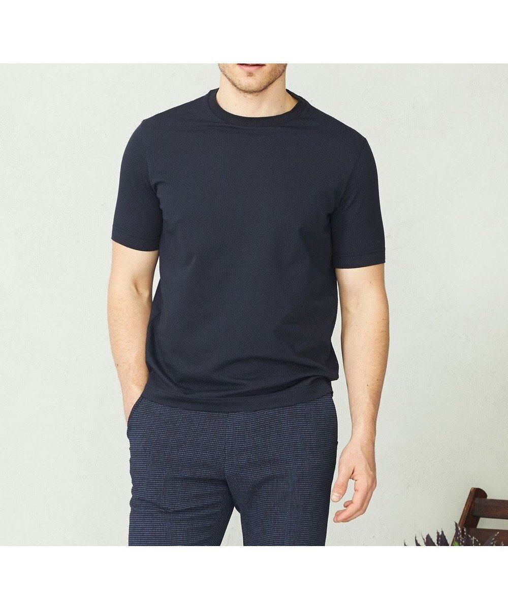 【ジョセフ アブード/JOSEPH ABBOUD / MEN】の【オーガニックコットン】ブロックサッカー Tシャツ インテリア・キッズ・メンズ・レディースファッション・服の通販 founy(ファニー) 　ファッション　Fashion　メンズファッション　Men's Style Online　トップス・カットソー　Tops/Tshirt/Men　シャツ　Shirts　オーガニック　Organic　カットソー　Cut And Sew　サッカー　Soccer　ジャケット　Jacket　ブロック　Block　エレガント 上品　Elegant　再入荷　Restock/Back In Stock/Re Arrival　夏　Summer　春　Spring　S/S・春夏　Ss・Spring/Summer　ネイビー系|ID: prp329100004594333 ipo3291000000032635293