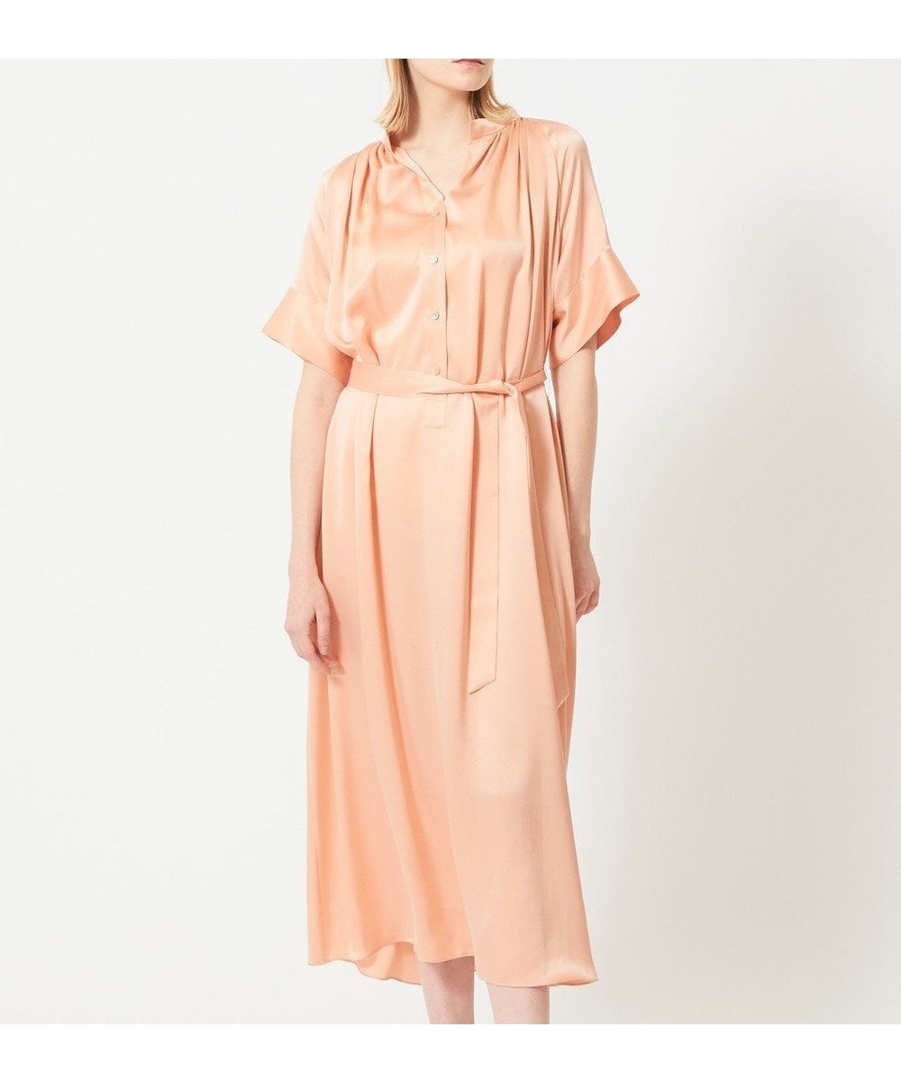 【ベイジ,/BEIGE,】のYEW / シャツワンピース インテリア・キッズ・メンズ・レディースファッション・服の通販 founy(ファニー) 　ファッション　Fashion　レディースファッション　Ladies' Fashion Online　ワンピース　Dress　シャツワンピース　Shirt Dresses　春　Spring　カフス　Cuffs　ギャザー　Gather　サテン　Satin　サンダル　Sandals　シルク　Silk　スニーカー　Sneakers　スリット　Slit　ドレス　Dress　ピーチ　Peach　ブルゾン　Blouson　リラックス　Relax　S/S・春夏　Ss・Spring/Summer　おすすめ　Recommend　夏　Summer　2023春夏・S/S　Ss,Spring/Summer,2023　2023年　2023　エレガント 上品　Elegant　Peach|ID: prp329100004594844 ipo3291000000032644678