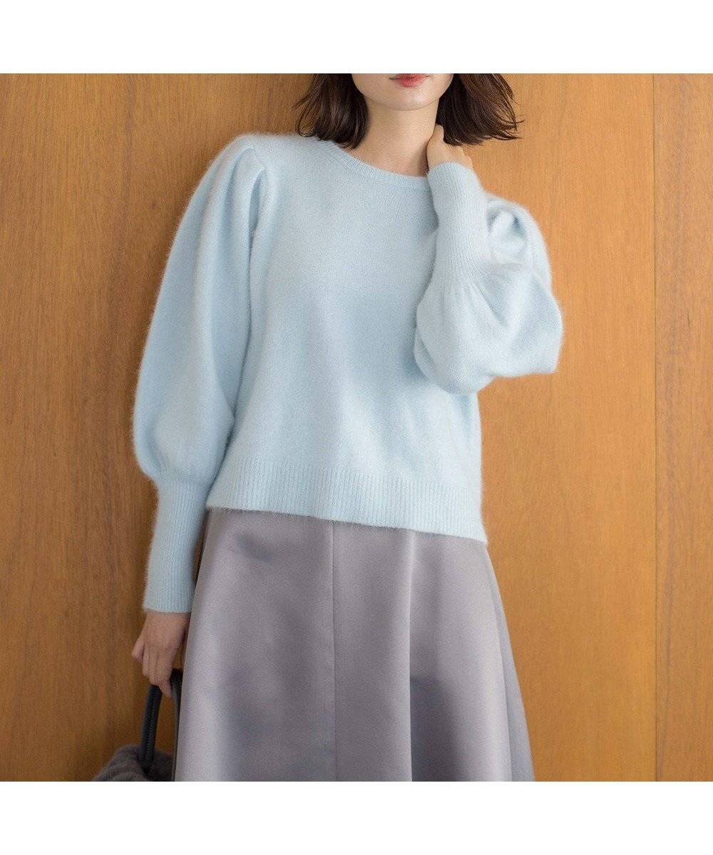 【組曲/KUMIKYOKU】の【WEB限定】フラッフィーファー パフスリーブニット インテリア・キッズ・メンズ・レディースファッション・服の通販 founy(ファニー) ファッション Fashion レディースファッション Fashion for Women トップス・カットソー Cut & Sew Tops ニット Knit Tops & Sweaters アンサンブル Ensemble Set ジャケット Jacket, Outerwear セーター Sweater, Knitwear ボトム Bottoms, Lower Wear A/W・秋冬 Autumn/Winter おすすめ Recommended / Our Picks エレガント 上品 Elegant サックスブルー系|ID: prp329100004595048 ipo3291000000033618067