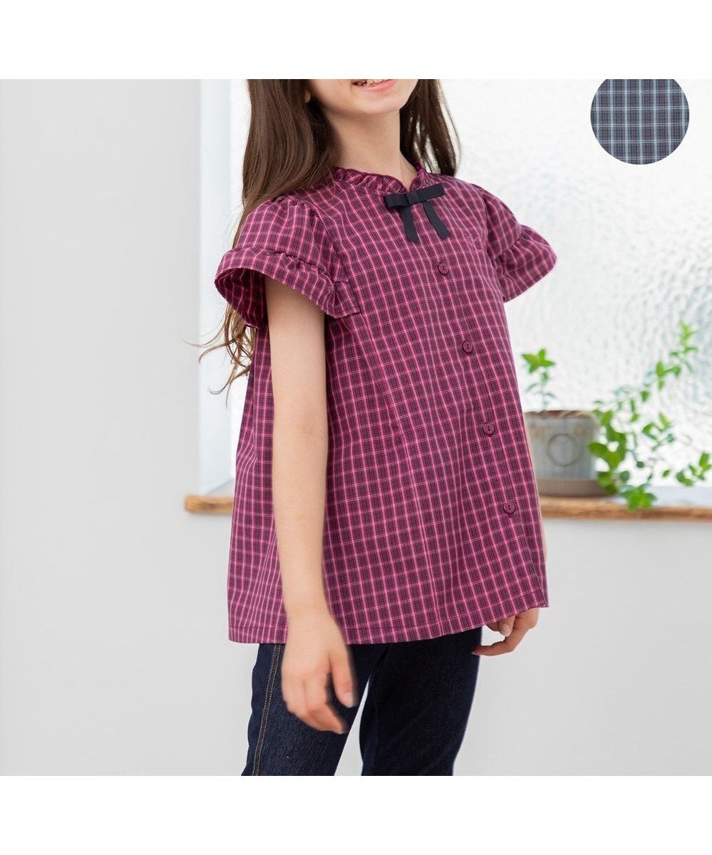 【組曲 / KIDS/KUMIKYOKU】の【110-140㎝】チェックラッフル ブラウス 人気、トレンドファッション・服の通販 founy(ファニー) 　ファッション　Fashion　キッズファッション　KIDS Children’s Clothing　トップス・カットソー　Tops/Tees/Kids　クラシカル　Classical　チェック　Check　チュニック　Tunic　フリル　Frills　ヨーク　Yoke　秋　Autumn/Fall　A/W・秋冬　Aw・Autumn/Winter・Fw・Fall-Winter　 other-1|ID: prp329100004595169 ipo3291000000032649476