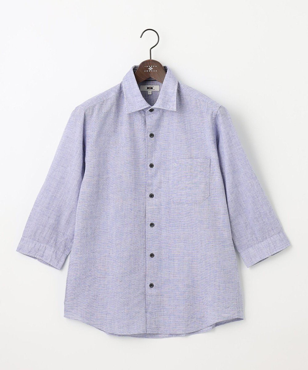 【ジョセフ アブード/JOSEPH ABBOUD / MEN】の【サステイナブル・7分袖】リヨセルリネンシャンブレー シャツ インテリア・キッズ・メンズ・レディースファッション・服の通販 founy(ファニー) 　ファッション　Fashion　メンズファッション　Men's Style Online　トップス・カットソー　Tops/Tshirt/Men　シャツ　Shirts　インナー　Inner　春　Spring　カットソー　Cut And Sew　サッカー　Soccer　ジャケット　Jacket　ランダム　Random　リネン　Linen　ワイド　Wide　S/S・春夏　Ss・Spring/Summer　再入荷　Restock/Back In Stock/Re Arrival　夏　Summer　エレガント 上品　Elegant　ブルー系|ID: prp329100004595178 ipo3291000000032649559