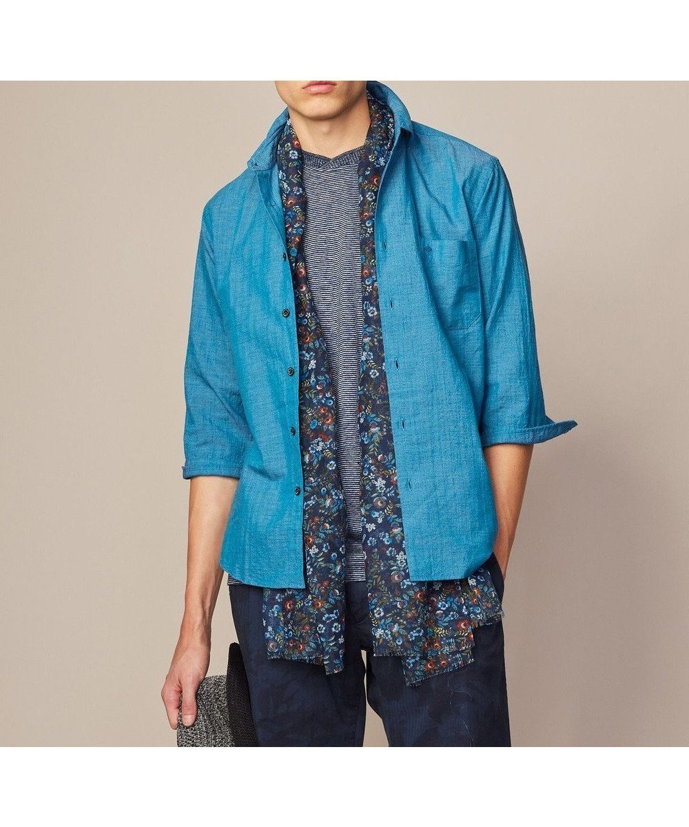 【ジョセフ アブード/JOSEPH ABBOUD / MEN】の【サステイナブル・7分袖】リヨセルリネンシャンブレー シャツ インテリア・キッズ・メンズ・レディースファッション・服の通販 founy(ファニー) 　ファッション　Fashion　メンズファッション　Men's Style Online　トップス・カットソー　Tops/Tshirt/Men　シャツ　Shirts　インナー　Inner　春　Spring　カットソー　Cut And Sew　サッカー　Soccer　ジャケット　Jacket　ランダム　Random　リネン　Linen　ワイド　Wide　S/S・春夏　Ss・Spring/Summer　再入荷　Restock/Back In Stock/Re Arrival　夏　Summer　エレガント 上品　Elegant　ターコイズブルー系|ID: prp329100004595178 ipo3291000000032649560