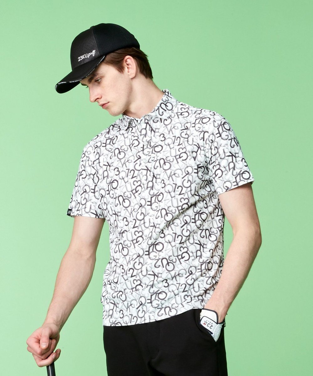 【23区 ゴルフ/23区GOLF / MEN】の【MEN】【吸水速乾】MOVEロゴ 半袖ポロシャツ インテリア・キッズ・メンズ・レディースファッション・服の通販 founy(ファニー) 　ファッション　Fashion　メンズファッション　Men's Style Online　トップス・カットソー　Tops/Tshirt/Men　シャツ　Shirts　ポロシャツ　Polo Shirts　ゴルフ　Golf　おすすめ　Recommend　クール　Cool　グラフィック　Graphic　スタイリッシュ　Stylish　プリント　Print　ポロシャツ　Polo Shirt　モノトーン　Monotone　半袖　Short Sleeve　吸水　Water Absorption　夏　Summer　春　Spring　S/S・春夏　Ss・Spring/Summer　ブラック系5|ID: prp329100004595187 ipo3291000000032649649