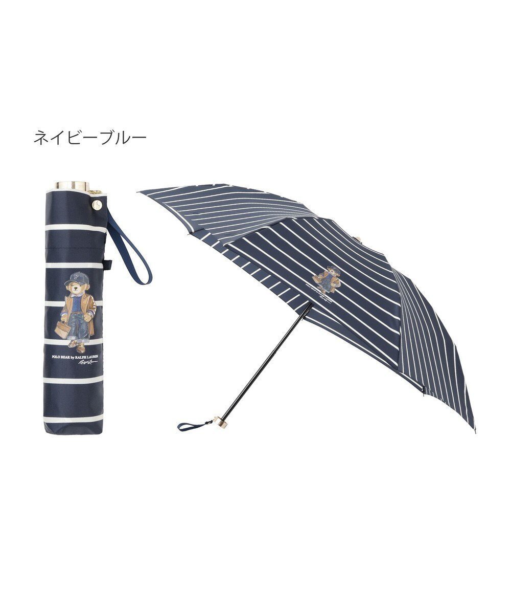 【ムーンバット/MOONBAT】のPOLO RALPH LAUREN 折りたたみ傘 ボーダーストライプ POLO BEAR インテリア・キッズ・メンズ・レディースファッション・服の通販 founy(ファニー) 　ファッション　Fashion　レディースファッション　Ladies' Fashion Online　傘 / レイングッズ　Umbrellas/Rainwear　アイビー　Ivy　ストライプ　Stripe　スリム　Slim　ニューヨーク　New York　フェイス　Face　ボーダー　Border　傘　Umbrella　軽量　Lightweight　ネイビーブルー|ID: prp329100004595203 ipo3291000000032649983