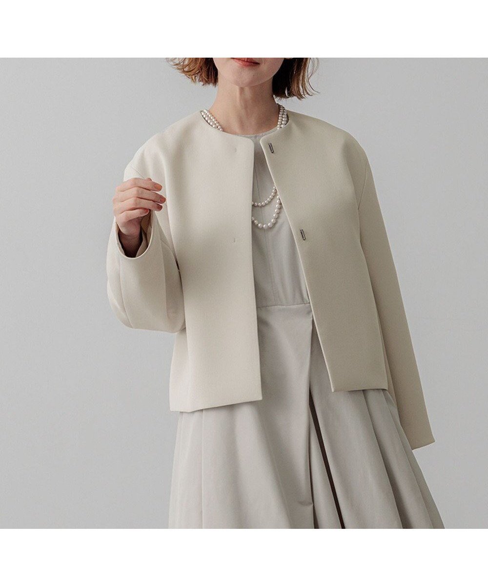 【23区/NIJYUSANKU】の【VERYコラボ】ストレッチトリプルクロス ノーカラージャケット インテリア・キッズ・メンズ・レディースファッション・服の通販 founy(ファニー) 　ファッション　Fashion　レディースファッション　Ladies' Fashion Online　アウター　Coat Outerwear　ジャケット　Jackets　ノーカラージャケット　No Collar Leather Jackets　春　Spring　コラボ　Collaboration　コンパクト　Compact　ジャケット　Jacket　ストレッチ　Stretch　雑誌　Magazine　トリプル　Triple　トレンド　Trend　バランス　Balance　フォルム　Form　S/S・春夏　Ss・Spring/Summer　夏　Summer　2024年　2024　2024春夏・S/S　Ss,Spring/Summer,2024　エレガント 上品　Elegant　セレモニー　Ceremony　ベージュ系|ID: prp329100004595220 ipo3291000000032650415