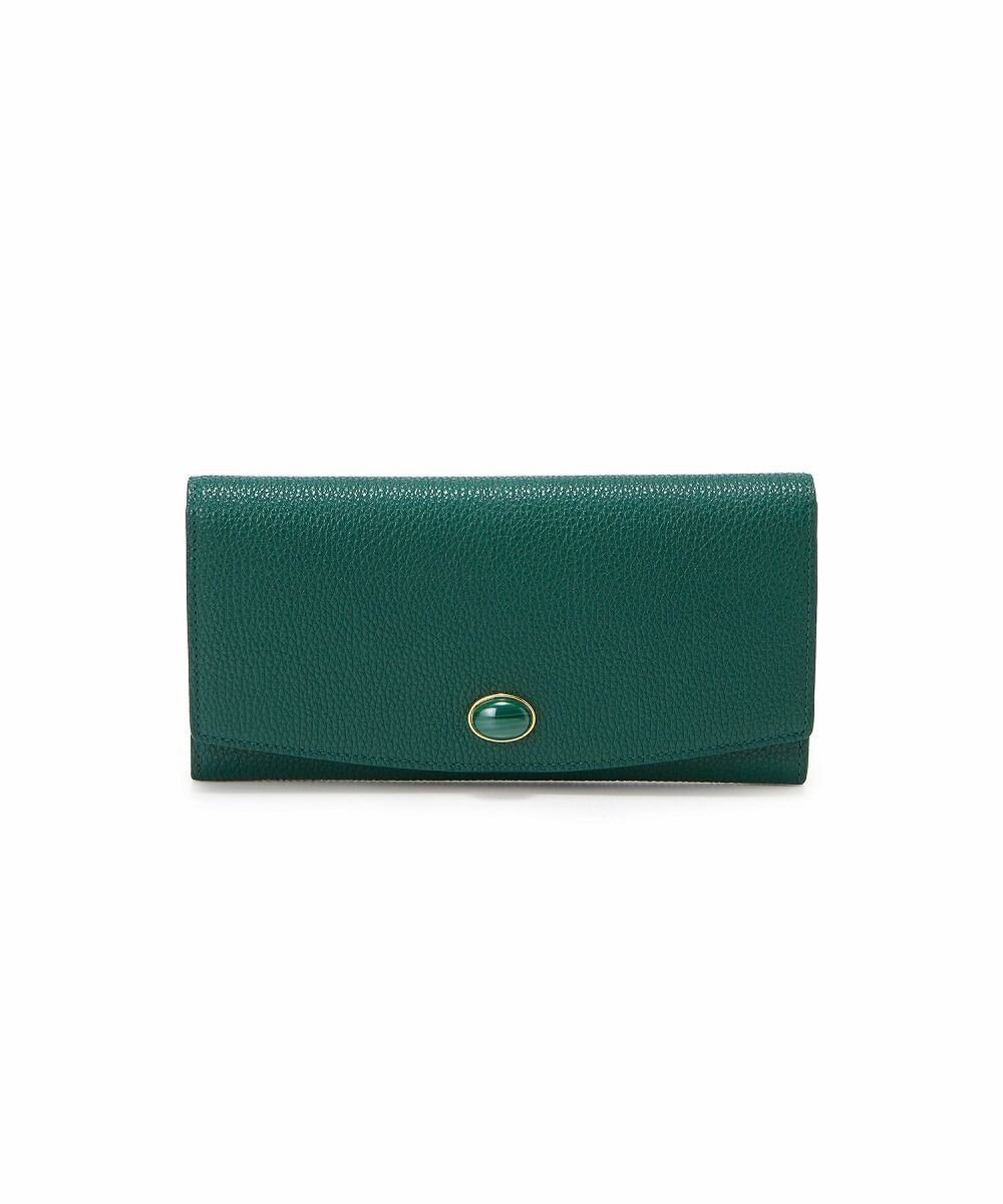 【トプカピ/TOPKAPI】の【TOPKAPI】gemdrops ジェムドロップ ミニエンボスレザー 天然石 長財布 インテリア・キッズ・メンズ・レディースファッション・服の通販 founy(ファニー) 　ファッション　Fashion　レディースファッション　Ladies' Fashion Online　財布　Wallets　コイン　Coin　財布　Wallet　フラップ　Flap　モダン　Modern　ワンポイント　One Point　ギフト プレゼント　Gift Present　ディープグリーン|ID: prp329100004595224 ipo3291000000032650475