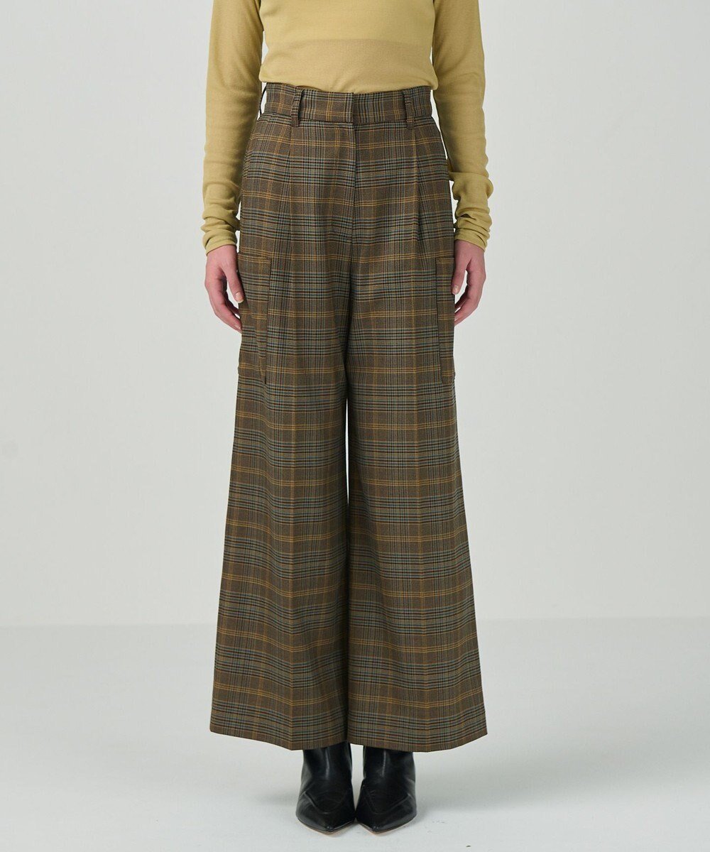 【グレース コンチネンタル/GRACE CONTINENTAL】のワイドワークパンツ 人気、トレンドファッション・服の通販 founy(ファニー) 　ファッション　Fashion　レディースファッション　Fashion for Women　パンツ　Pants & Trousers　おすすめ　Recommended / Our Picks　ジャケット　Jacket, Outerwear　セットアップ　Set-Up, Coordinated Outfit　センター　Center, Center Line　チェック　Check, Plaid, Tartan　ポケット　Pocket, Pocket Detail　ワイド　Wide, Wide Fit　ワーク　Workwear, Utility Style　夏　Summer　S/S・春夏　SS, Spring/Summer, Warm Season　A/W・秋冬　Autumn/Winter　 other-1|ID: prp329100004595230 ipo3291000000032650637