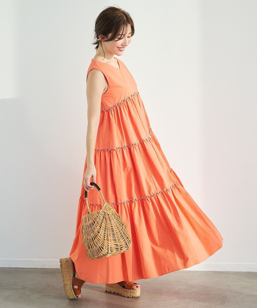 【ハッシュニュアンス/#Newans】のボリュームティアードワンピース インテリア・キッズ・メンズ・レディースファッション・服の通販 founy(ファニー) ファッション Fashion レディースファッション Fashion for Women ワンピース Dresses エレガント 上品 Elegant ティアードワンピース Tiered Dress, Flared Dress フリル Frill, Ruffle 夏 Summer 春 Spring S/S・春夏 SS, Spring/Summer, Warm Season オレンジ|ID: prp329100004595236 ipo3291000000034526355