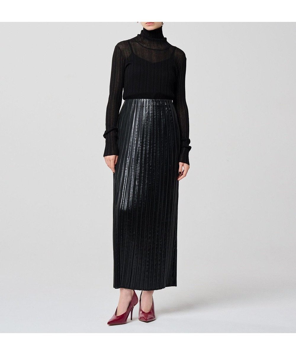 【アンクレイヴ/uncrave】のレザー ライク サテン プリーツスカート(uncrave WHITE) インテリア・キッズ・メンズ・レディースファッション・服の通販 founy(ファニー) 　ファッション　Fashion　レディースファッション　Fashion for Women　スカート　Skirts　プリーツスカート / 上品フェミニンスタイル　Pleated Skirts　ヴィンテージ　Vintage Style　サテン　Satin, Glossy Fabric　スタイリッシュ　Stylish, Fashionable　スマート　Smart, Elegant　フレア　Flare, Flared　プリーツ　Pleats, Pleated　ランダム　Random, Irregular　A/W・秋冬　Autumn/Winter　ブラック|ID: prp329100004595449 ipo3291000000033681119