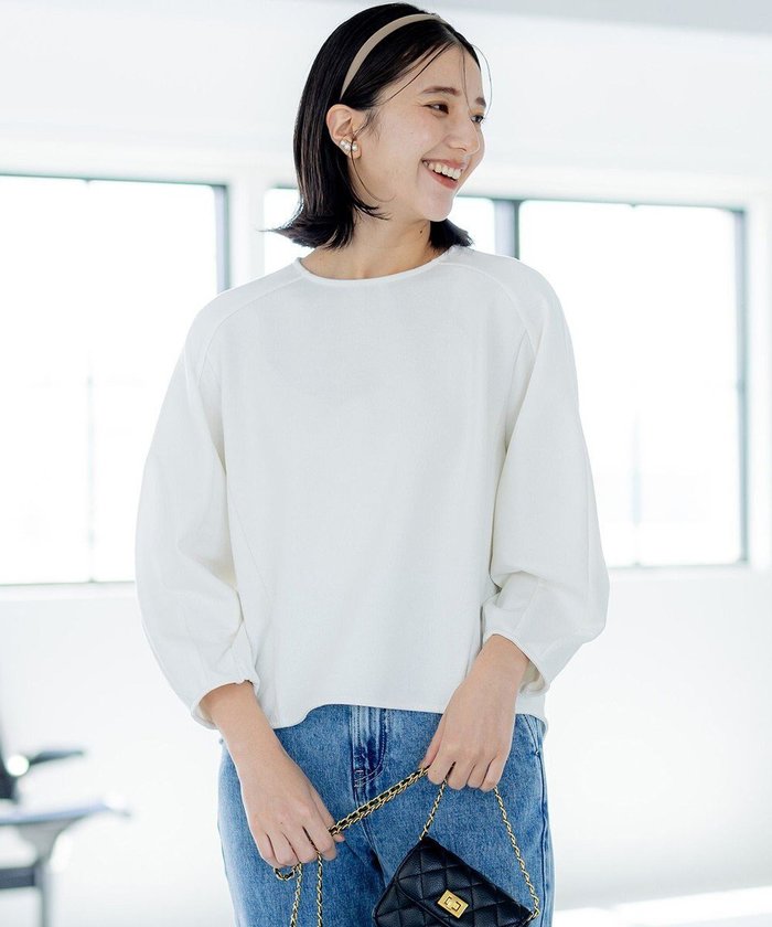 【組曲/KUMIKYOKU】のアムンゼンジャージー プルオーバー インテリア・キッズ・メンズ・レディースファッション・服の通販 founy(ファニー) https://founy.com/ ファッション Fashion レディースファッション Fashion for Women トップス・カットソー Cut & Sew Tops シャツ・ブラウス・オフィスカジュアル Elegant Blouses & Button-Ups ロングTシャツ・Tシャツ Longline T-Shirts & Tees カジュアルプルオーバー・ニットトップス Pullovers & Knit Tops / Casual Pullovers カットソー・ベーシックTシャツ Cut-and-Sewn Tops / Stretch Tees & Basics カットソー Cut and Sewn Top ギャザー Gathered, Ruffled クロップド Cropped, Short Length ショート Short, Short Length スリーブ Sleeve, Long Sleeve / Short Sleeve トレンド Trend, Trending Now バランス Balance, Style Balance パターン Pattern, Design Print A/W・秋冬 Autumn/Winter エレガント 上品 Elegant |ID: prp329100004595565 ipo3291000000032654257