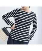 【組曲/KUMIKYOKU】の【ストレッチ・長袖】コットンフライス バスクTシャツ ブラック系1|ID: prp329100004595619 ipo3291000000032654862