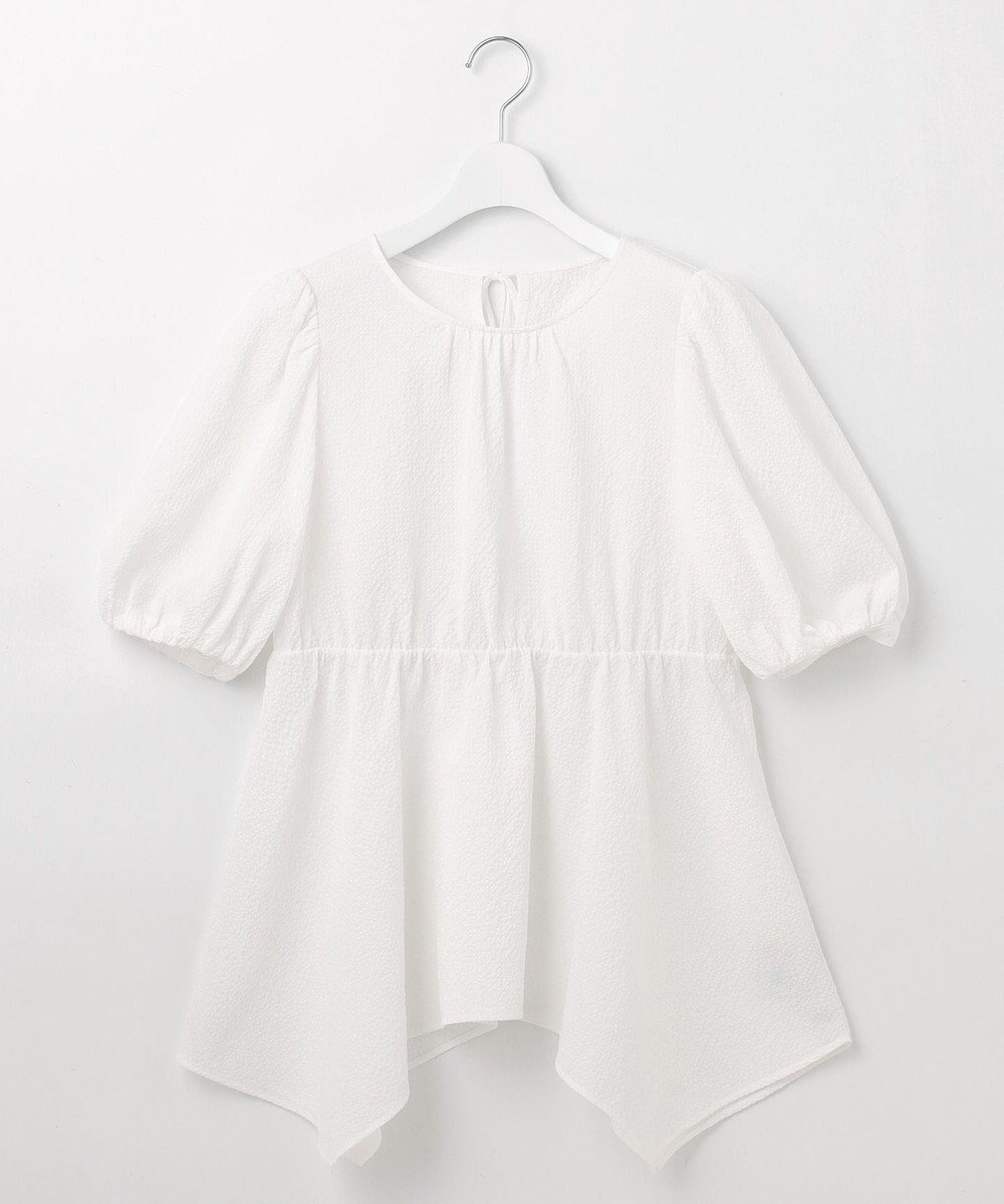 【フェルゥ/Feroux】の【洗える】パフスリーブチュニック ブラウス インテリア・キッズ・メンズ・レディースファッション・服の通販 founy(ファニー) ファッション Fashion レディースファッション Fashion for Women トップス・カットソー Cut & Sew Tops シャツ・ブラウス・オフィスカジュアル Elegant Blouses & Button-Ups おすすめ Recommended / Our Picks イレギュラーヘム Irregular Hem インナー Innerwear キャミソール Camisole, Spaghetti Strap Top サッカー Seersucker, Summer Fabric スリーブ Sleeve, Long Sleeve / Short Sleeve バルーン Balloon, Balloon Silhouette ペプラム Peplum, Flared Hem ワイド Wide, Wide Fit 夏 Summer 春 Spring S/S・春夏 SS, Spring/Summer, Warm Season 洗える Machine Washable ホワイト系|ID: prp329100004595659 ipo3291000000034757414