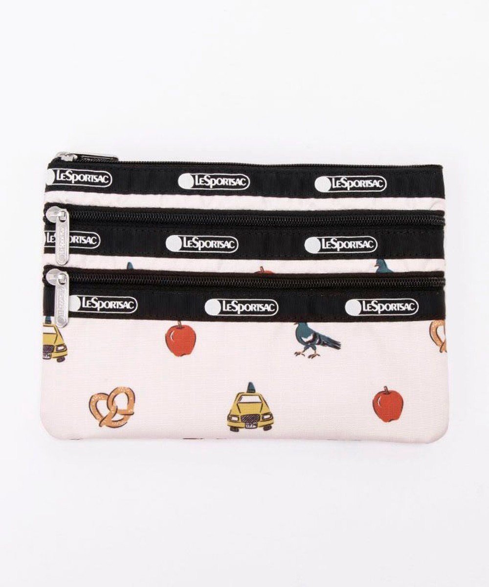 【レスポートサック/LeSportsac】の3ZIP COSMETIC/エヌワイシーアイコンズ インテリア・キッズ・メンズ・レディースファッション・服の通販 founy(ファニー) 　ファッション　Fashion　レディースファッション　Ladies' Fashion Online　財布　Wallets　ポーチ　Pouches　スリム　Slim　ニューヨーク　New York　フラット　Flat　ポケット　Pocket　ポーチ　Pouch　モチーフ　Motif　旅行　Travel　財布　Wallet　エヌワイシーアイコンズ|ID: prp329100004595704 ipo3291000000032655819