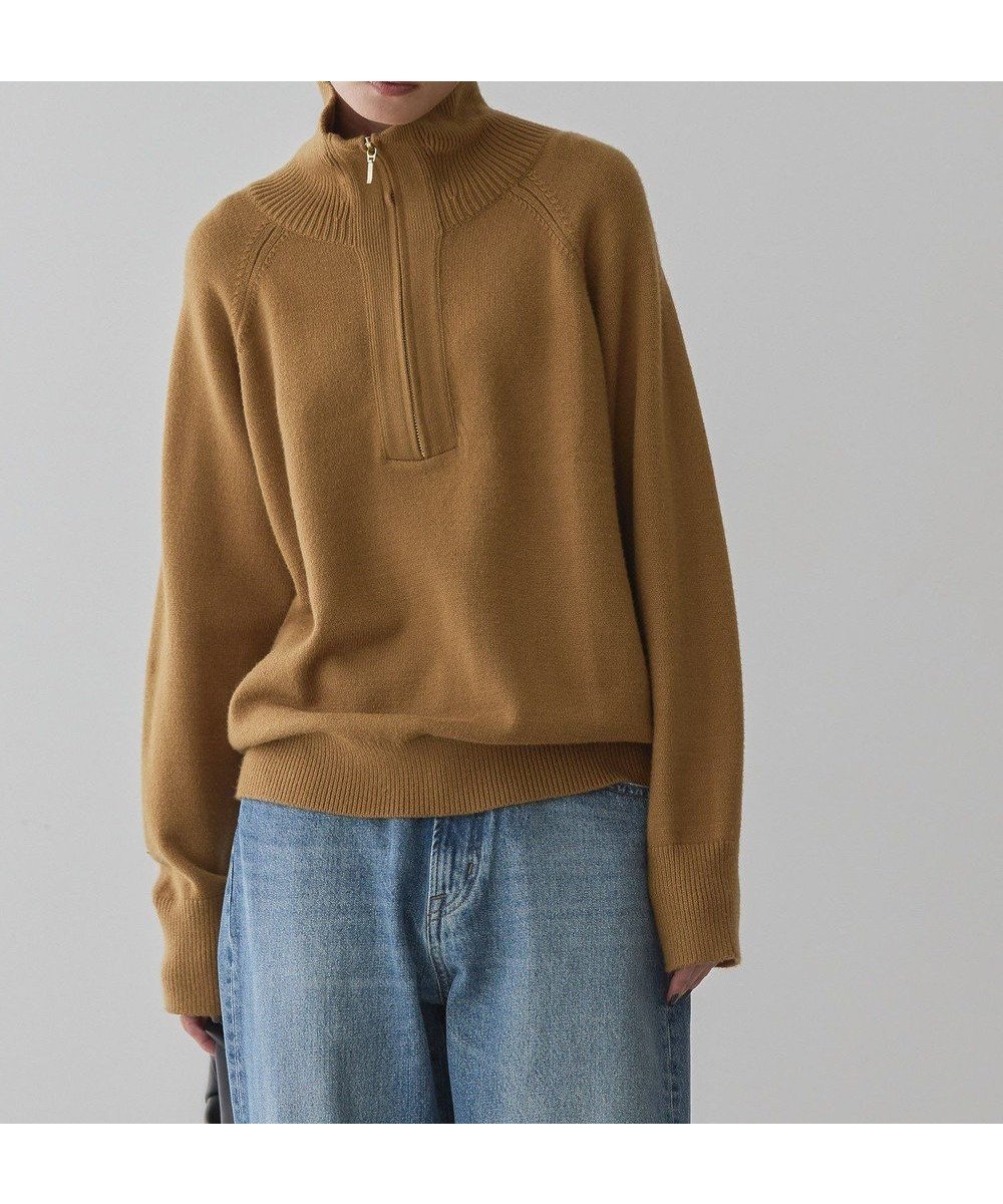 【アメリカンホリック/AMERICAN HOLIC】のバイパチハーフZIPニットプルオーバー インテリア・キッズ・メンズ・レディースファッション・服の通販 founy(ファニー) 　ファッション　Fashion　レディースファッション　Ladies' Fashion Online　トップス・カットソー　Tops/Tshirt　ニット　Knit Tops　プルオーバー　Pullover　おすすめ　Recommend　インナー　Inner　ジップ　Zip　スリーブ　Sleeve　セーター　Sweater　タートル　Turtle　人気　Popularity　今季　This Season　A/W・秋冬　Aw・Autumn/Winter・Fw・Fall-Winter　Camel|ID: prp329100004595719 ipo3291000000032656128