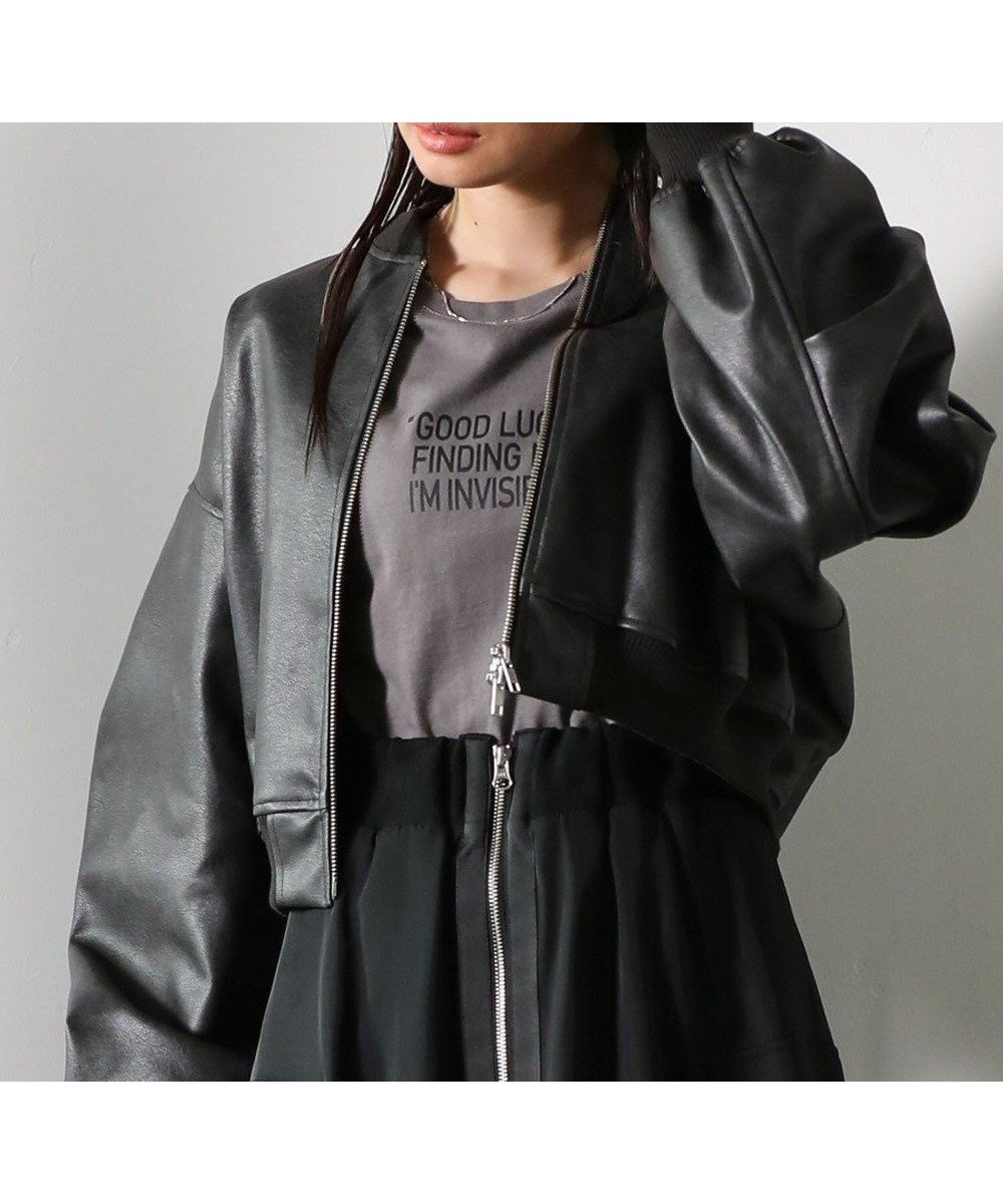 【グリーンパークス/Green Parks】の・ELENCARE DUE 合皮MA-1ブルゾン インテリア・キッズ・メンズ・レディースファッション・服の通販 founy(ファニー) 　ファッション　Fashion　レディースファッション　Ladies' Fashion Online　アウター　Coat Outerwear　ジャケット　Jackets　ブルゾン　Blouson/Jackets　MA-1　MA-1　インナー　Inner　ジャケット　Jacket　スリーブ　Sleeve　トレンド　Trend　ブルゾン　Blouson　ポケット　Pocket　ヴィンテージ　Vintage　人気　Popularity　夏　Summer　定番　Standard　春　Spring　S/S・春夏　Ss・Spring/Summer　Black|ID: prp329100004595722 ipo3291000000032656171