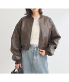 【グリーンパークス/Green Parks】の・ELENCARE DUE 合皮MA-1ブルゾン Brown|ID: prp329100004595722 ipo3291000000032656173