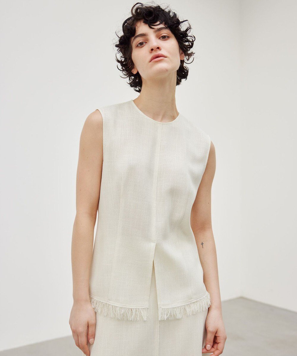 【ベイジ,/BEIGE,】の【洗える】CANNET / ノースリーブブラウス 人気、トレンドファッション・服の通販 founy(ファニー) 　ファッション　Fashion　レディースファッション　Ladies' Fashion Online　トップス・カットソー　Tops/Tshirt　キャミソール / ノースリーブ　No Sleeves　シャツ/ブラウス　Shirts/Blouses　シェイプ　Shape　スリット　Slit　セットアップ　Set Up　デニム　Denim　ノースリーブ　No Sleeve　フリンジ　Fringe　エレガント 上品　Elegant　ビジネス 仕事 通勤　Business　夏　Summer　春　Spring　S/S・春夏　Ss・Spring/Summer　洗える　Washable　 other-1|ID: prp329100004595912 ipo3291000000032657898