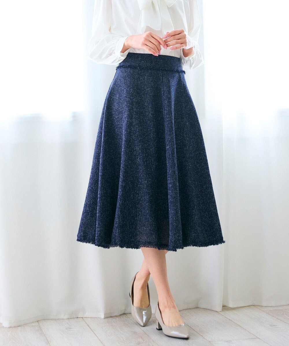 【フェルゥ/Feroux】の【セットアップ対応】春ツイード フレアスカート 人気、トレンドファッション・服の通販 founy(ファニー) 　ファッション　Fashion　レディースファッション　Fashion for Women　セットアップ　Matching Sets　スカート・ミニ/ミディ/マキシ　Skirts / Mini, Midi & Maxi Skirts　スカート　Skirts　Aライン・フレアスカート　A-Line & Flared Skirts　カットソー　Cut and Sewn Top　クラシカル　Classical, Vintage-Inspired　セットアップ　Set-Up, Coordinated Outfit　セレモニー　Ceremony　ツイード　Twill, Twill Weave　バイアス　Bias, Diagonal Cut　フリンジ　Fringe, Tassel　フレア　Flare, Flared　ヨーク　Yoke, Yoke Design　夏　Summer　春　Spring　S/S・春夏　SS, Spring/Summer, Warm Season　 other-1|ID: prp329100004596124 ipo3291000000035914198
