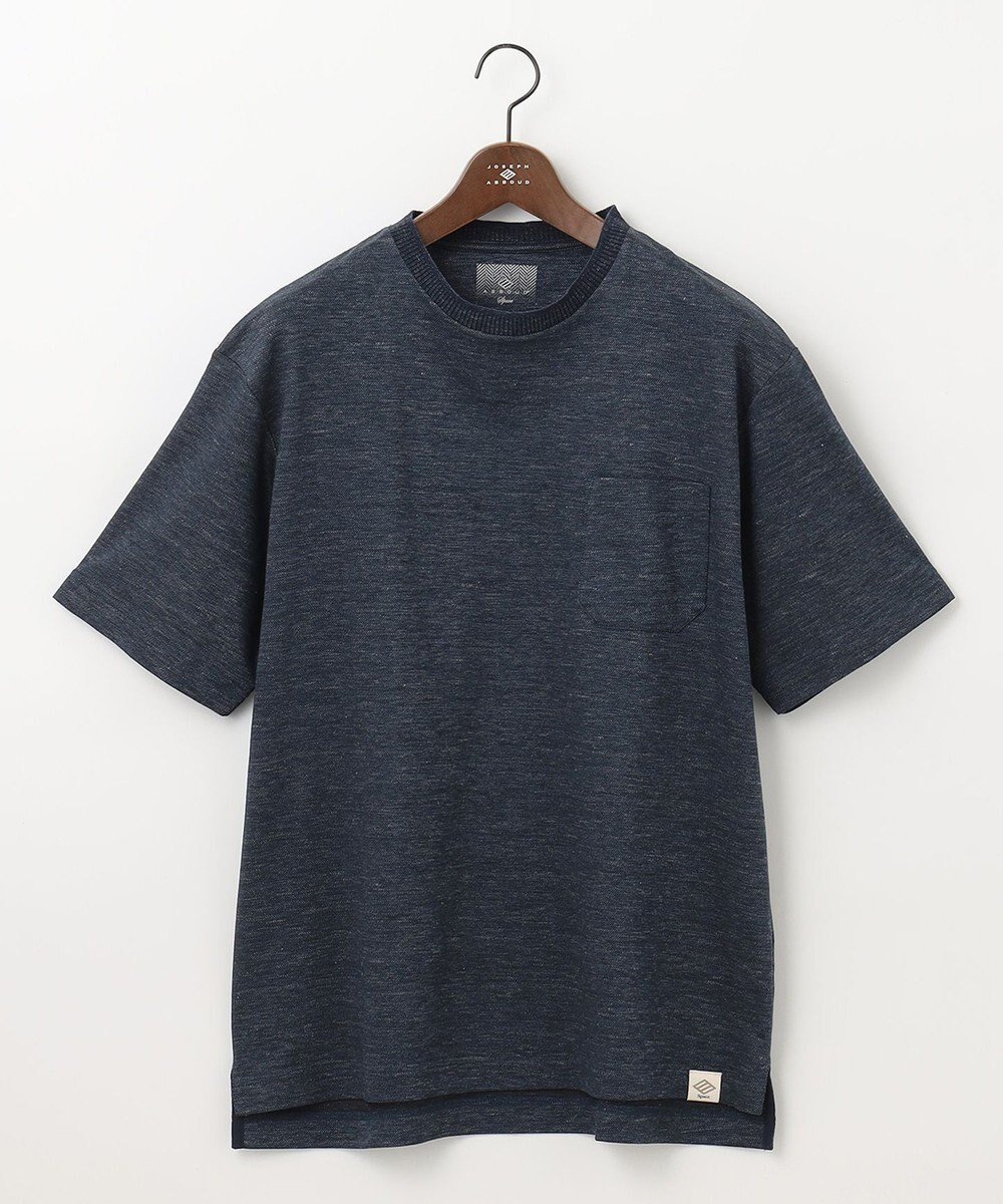 【ジョセフ アブード マウンテン/JOSEPH ABBOUD MOUNTAIN】の【SPACE/UNISEX】清涼感 リネンハニカム Tシャツ インテリア・キッズ・メンズ・レディースファッション・服の通販 founy(ファニー) 　ファッション　Fashion　レディースファッション　Ladies' Fashion Online　トップス・カットソー　Tops/Tshirt　シャツ/ブラウス　Shirts/Blouses　ロング / Tシャツ　T-Shirts　カットソー　Cut and Sewn　春　Spring　カットソー　Cut And Sew　吸水　Water Absorption　フランス　France　メランジ　Melange　ユニセックス　Unisex　リネン　Linen　リラックス　Relax　S/S・春夏　Ss・Spring/Summer　再入荷　Restock/Back In Stock/Re Arrival　夏　Summer　ネイビー系|ID: prp329100004596227 ipo3291000000032662313