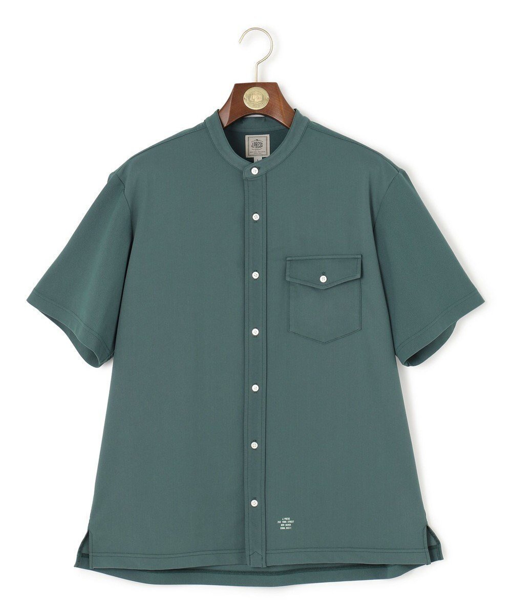 【ジェイ プレス/J.PRESS / MEN】の驚異的な機能性!【接触冷感 / UVカット / ストレッチ / 高通気性 / 防シワ】【MECHANICAL】ジャージーバンドカラー シャツ インテリア・キッズ・メンズ・レディースファッション・服の通販 founy(ファニー) 　ファッション　Fashion　メンズファッション　Fashion for Men　トップス・カットソー　Cut & Sew Tops　メンズシャツ　Shirts　インナー　Innerwear　春　Spring　軽量　Lightweight, Ultra Light　シンプル　Simple, Minimal　ストレッチ　Stretch, Stretchy Fabric　スマート　Smart, Elegant　バランス　Balance, Style Balance　フィット　Fit, Slim Fit　プリント　Print, Printed Pattern　ベーシック　Basic, Essential　羽織　Haori, Light Jacket　メンズ　Men's, Menswear　S/S・春夏　SS, Spring/Summer, Warm Season　おすすめ　Recommended / Our Picks　夏　Summer　エレガント 上品　Elegant　グリーン系|ID: prp329100004596250 ipo3291000000033370273