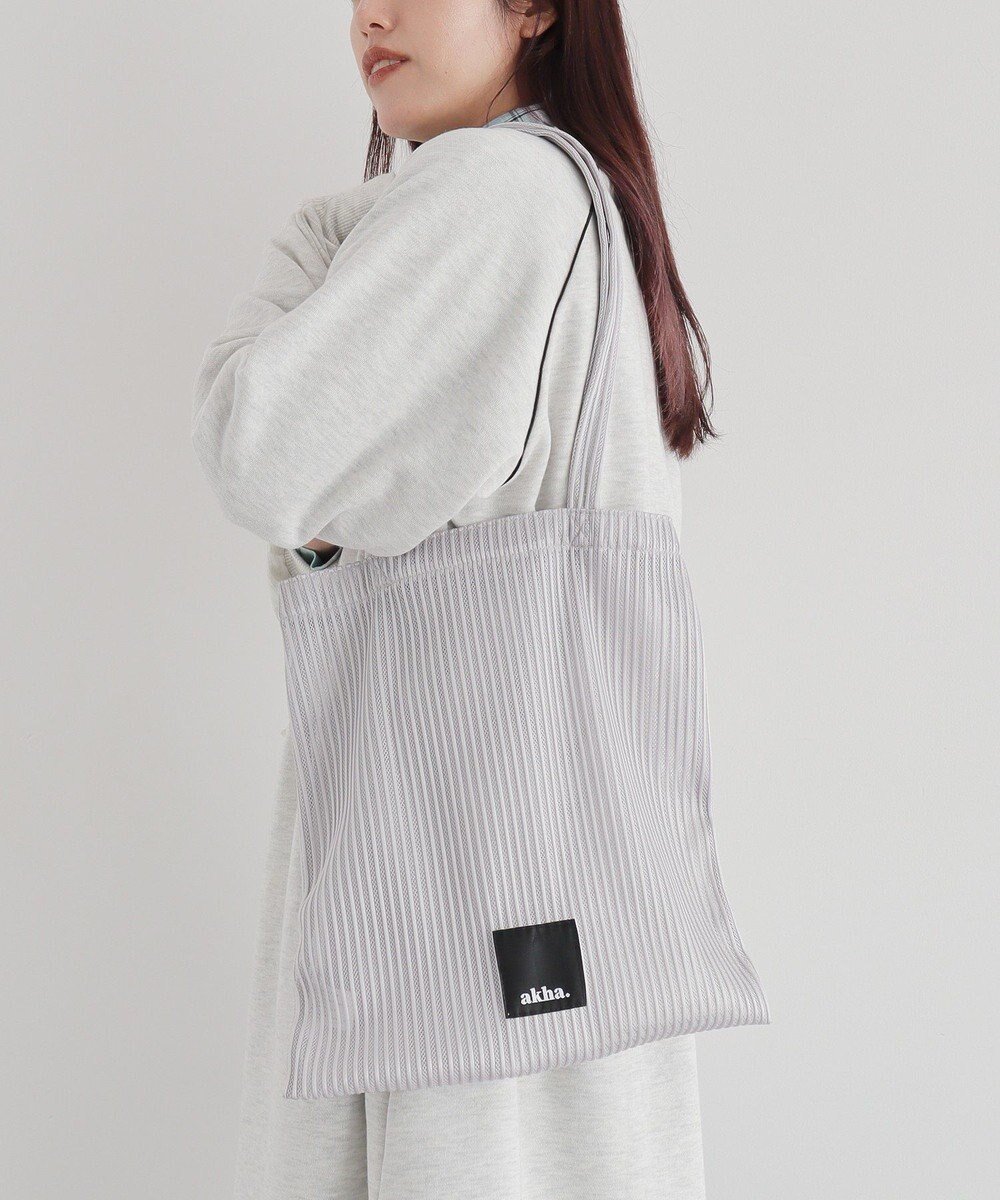 【クラフトスタンダードブティック/CRAFT STANDARD BOUTIQUE】のakha.ストライプメッシュトートバッグ インテリア・キッズ・メンズ・レディースファッション・服の通販 founy(ファニー) 　ファッション　Fashion　レディースファッション　Ladies' Fashion Online　バッグ　Bag　スクエア　Square　スタンダード　Standard　スペシャル　Special　トレンド　Trend　フラット　Flat　ミックス　Mix　おすすめ　Recommend　2025年　2025　2025春夏・S/S　Ss,Spring/Summer,2025　Gray|ID: prp329100004596305 ipo3291000000032663250