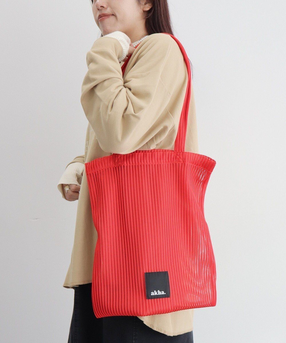 【クラフトスタンダードブティック/CRAFT STANDARD BOUTIQUE】のakha.ストライプメッシュトートバッグ インテリア・キッズ・メンズ・レディースファッション・服の通販 founy(ファニー) 　ファッション　Fashion　レディースファッション　Ladies' Fashion Online　バッグ　Bag　スクエア　Square　スタンダード　Standard　スペシャル　Special　トレンド　Trend　フラット　Flat　ミックス　Mix　おすすめ　Recommend　2025年　2025　2025春夏・S/S　Ss,Spring/Summer,2025　Red|ID: prp329100004596305 ipo3291000000032663252