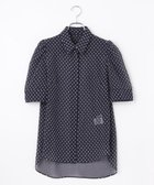 【ハッシュニュアンス/#Newans】の【ANSWER for シティライフ】ドットデザインシアーシャツ ネイビー系×ホワイト系ドット|ID: prp329100004596329 ipo3291000000034424080