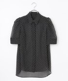 【ハッシュニュアンス/#Newans】の【ANSWER for シティライフ】ドットデザインシアーシャツ ブラック系×ホワイト系ドット|ID: prp329100004596329 ipo3291000000034424081