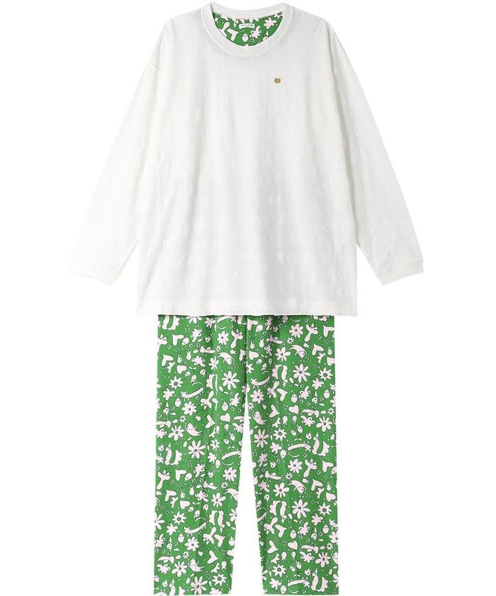【ツモリチサト スリープ/tsumori chisato SLEEP】のツモリチサト パジャマ 長袖 長ズボン 綿100%(トップス) 綿混(ボトムス) UDX539 /ワコール インテリア・キッズ・メンズ・レディースファッション・服の通販 founy(ファニー) https://founy.com/ ファッション Fashion レディースファッション Ladies' Fashion Online ネコ Cat パジャマ Pajamas プリント Print ボトム Bottom ループ Loop ワンポイント One Point 無地 Plain Color 長袖 Long Sleeve |ID: prp329100004596331 ipo3291000000032663565