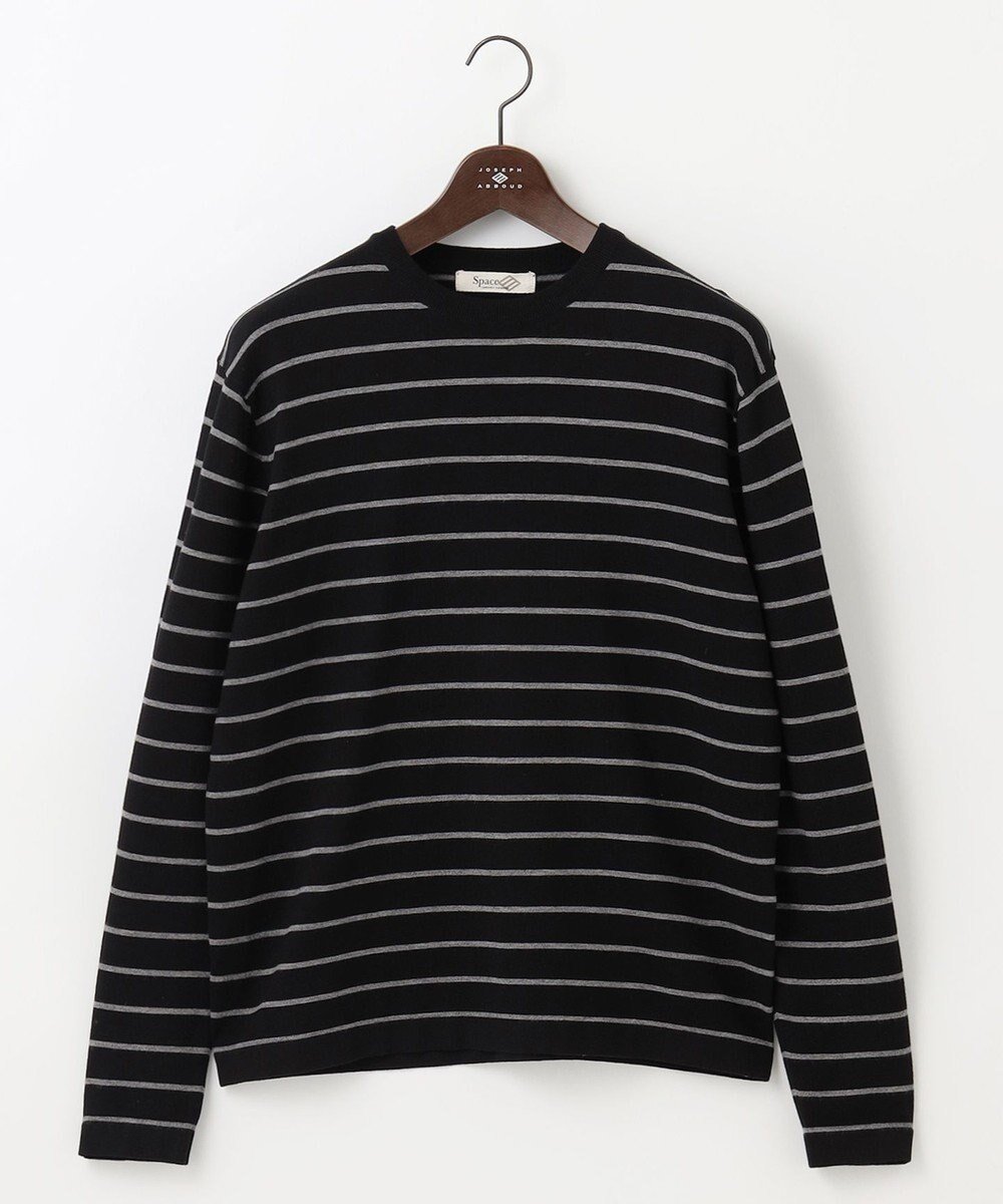 【ジョセフ アブード マウンテン/JOSEPH ABBOUD MOUNTAIN】の【WEB限定・SPACE/チクチクしない/イージーケア/3シーズン対応】 SNOWYボーダーニットTシャツ インテリア・キッズ・メンズ・レディースファッション・服の通販 founy(ファニー) 　ファッション　Fashion　レディースファッション　Ladies' Fashion Online　トップス・カットソー　Tops/Tshirt　ニット　Knit Tops　シャツ/ブラウス　Shirts/Blouses　ロング / Tシャツ　T-Shirts　春　Spring　秋　Autumn/Fall　ジャケット　Jacket　ストレッチ　Stretch　セーター　Sweater　パターン　Pattern　ボーダー　Border　冬　Winter　A/W・秋冬　Aw・Autumn/Winter・Fw・Fall-Winter　ブラック系2|ID: prp329100004596338 ipo3291000000032663662