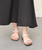 【インター ショシュール/INTER-CHAUSSURES】の【ITALIAN SHOEMAKERS】ダブルラインストーンフットベッドサンダル シルバー|ID: prp329100004596405 ipo3291000000032664334