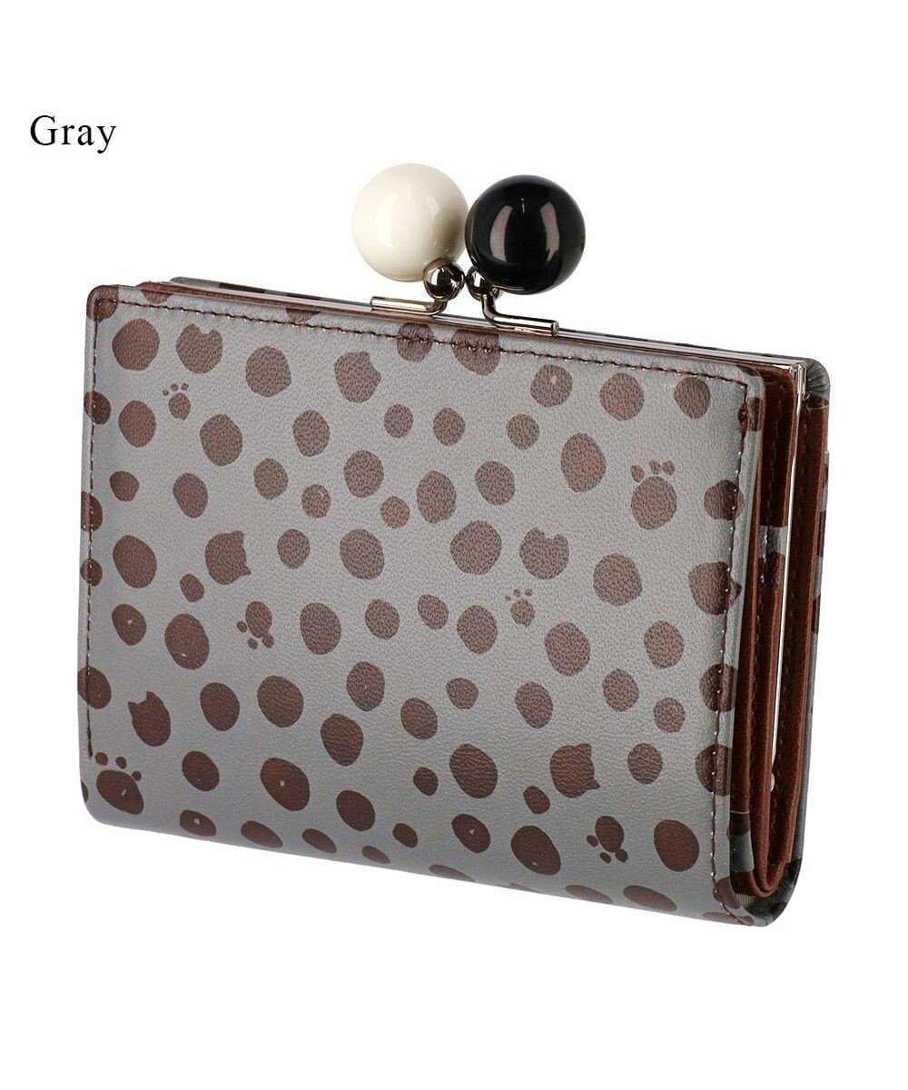 【ツモリチサト キャリー/tsumori chisato CARRY】のポルカドット 2つ折り財布 がま口 インテリア・キッズ・メンズ・レディースファッション・服の通販 founy(ファニー) 　ファッション　Fashion　レディースファッション　Ladies' Fashion Online　財布　Wallets　スマホ　Smartphone　ドット　Dot　ネコ　Cat　財布　Wallet　グレー|ID: prp329100004596469 ipo3291000000032664957